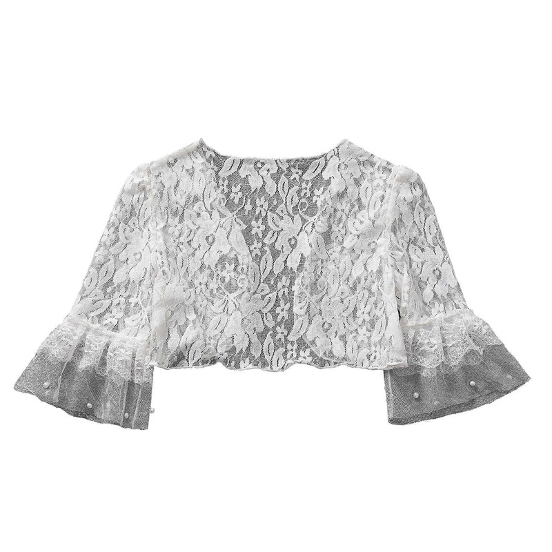 Girls Lace Short Sleeve Shawl Flouncing Floral Lace Top Covers Up Party Girls Lace Shoulder Wrap with Short Sleeves  XXXL | Fruugo SG