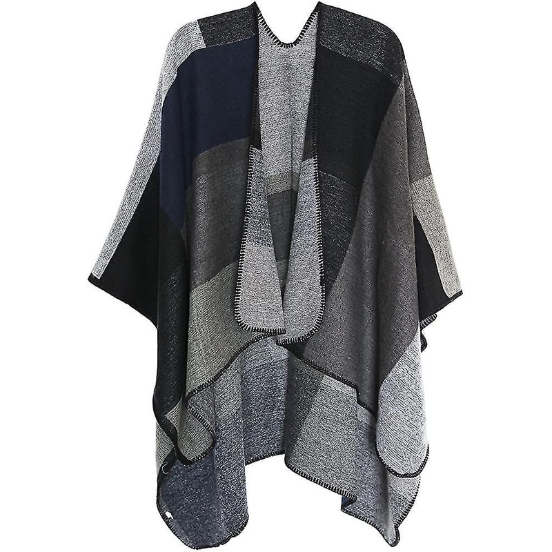 Ladies Printed Poncho Cape Reversible Oversized Shawl Wrap Open Front Cardigans | Fruugo SG