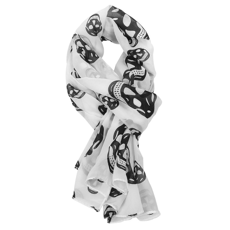 Ladies Skull Chiffon Long Scarf Shawl Wrap For Women Girls Four Seasons 1Pack | Fruugo SG