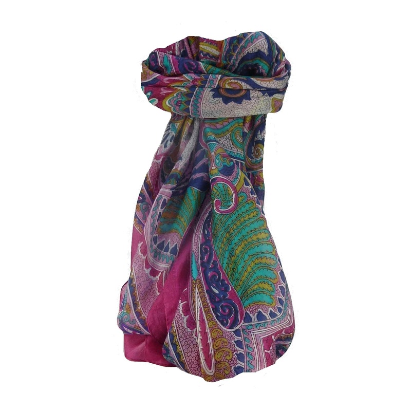 Mulberry Silk Traditional Square Scarf Zubin Pink by Pashmina & Silk | Fruugo SG