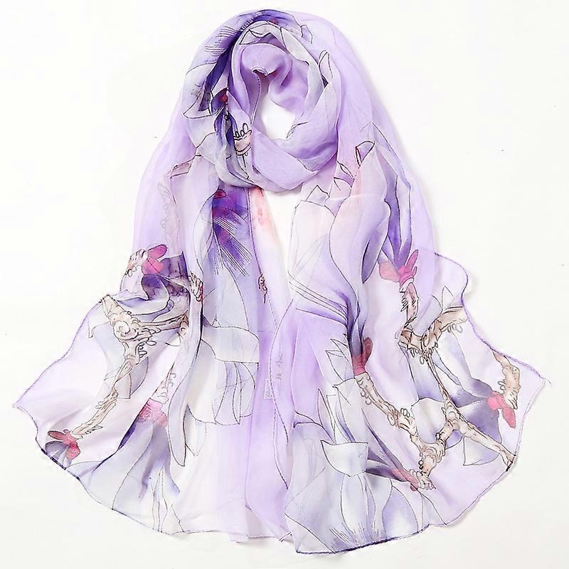 Scarfs for Women Lightweight Print Floral Pattern Scarf Shawl Fashion Scarves Sunscreen Shawls Purple | Fruugo SG