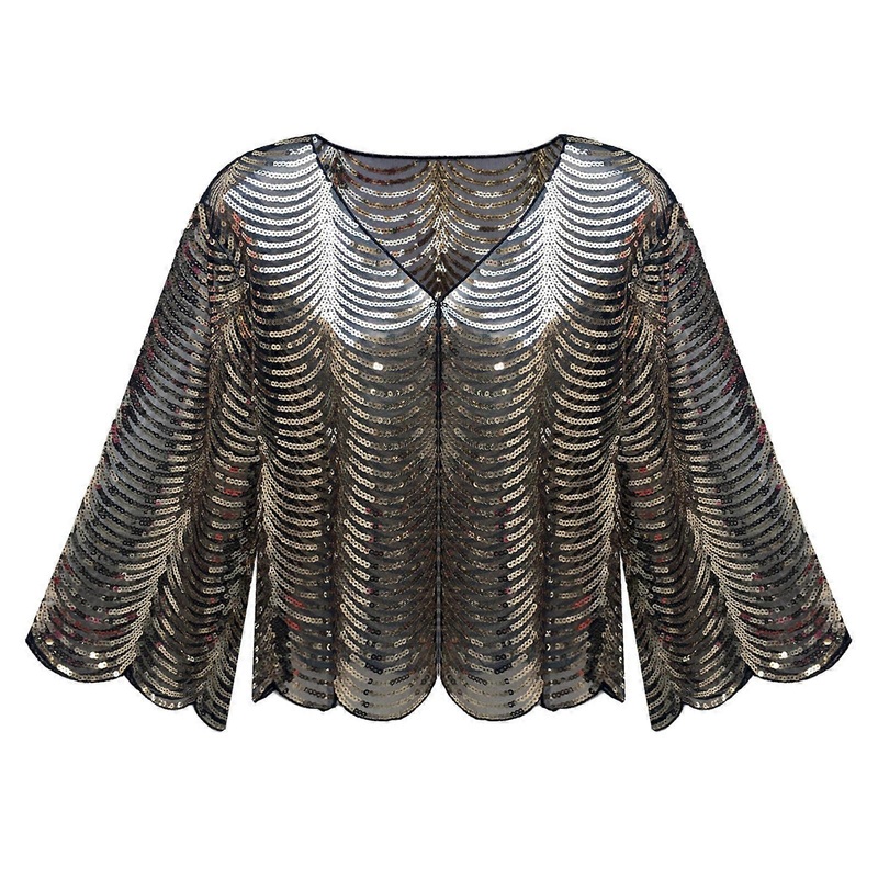 Sequined Evening Shawl Glittering Cardigan Scarf For Women Multiuse Stole Clothes Accessory For Formal and Casual Wear  black gold | Fruugo SG