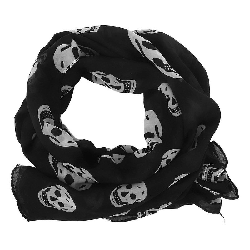 Skull Scarf Women Shawl Wrap Chiffon 165x70cm Four Seasons Wearable 1Pack | Fruugo SG