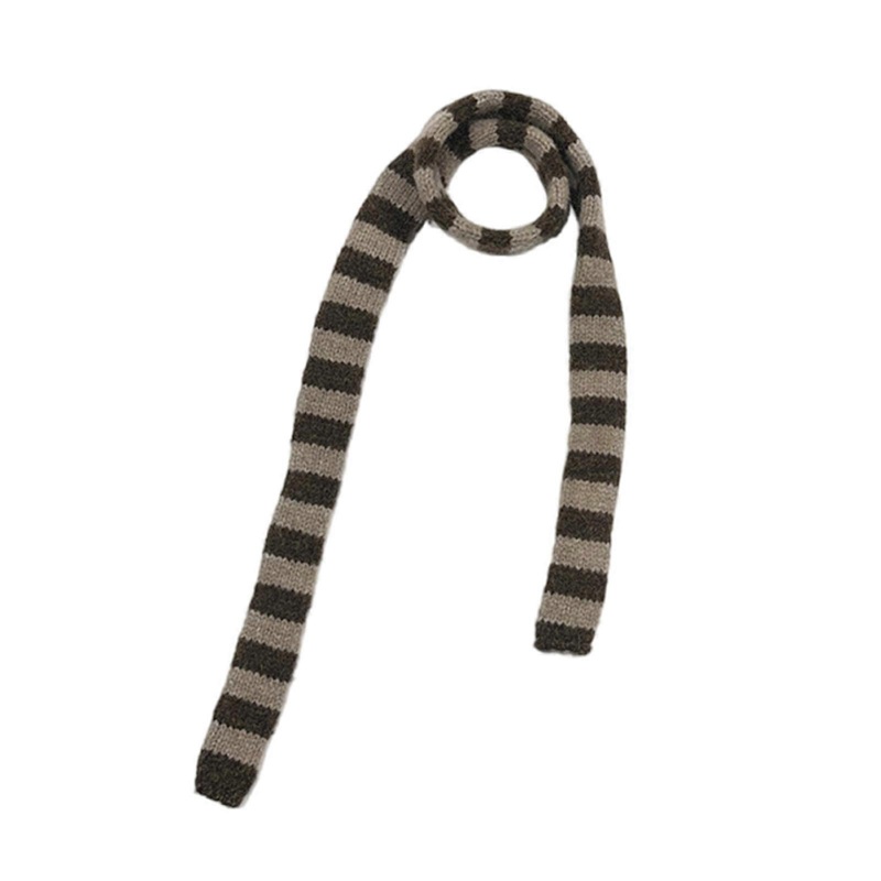 Stylish Women Skinny Scarf Cold Weather Knitted Neckerchief Multipurpose Scarves Winter Accessory  Coffee color | Fruugo SG
