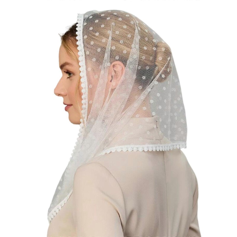 Unique Laces Wedding Scarf LuxurIious Cathedral Bridal Headscarf Stylish Scarf for Catholic Church Prayers | Fruugo SG
