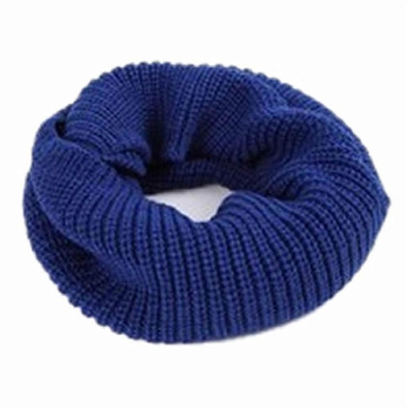 Unisex Winter Warm for Infinity 2 Circle Cable Knit Cowl Neck Long Scarf Shawl C  Blue | Fruugo SG