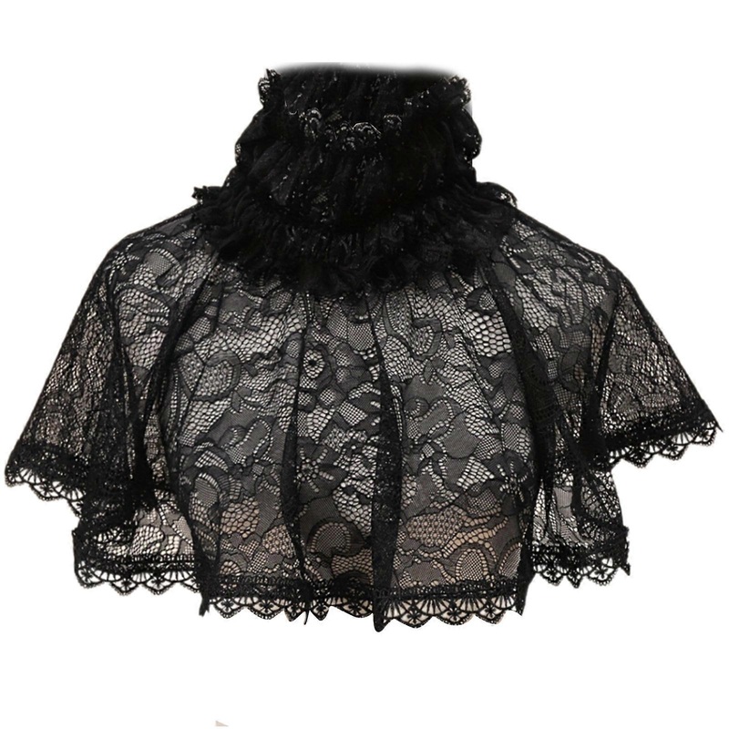 Victorian Ruffled Collar Pullover Cosplay Girls Blouse Collar Lapel Shawl Decorative Lapel for Lady Medieval Cosplay | Fruugo SG
