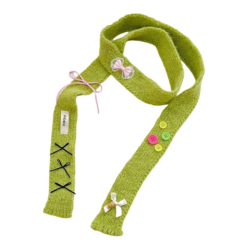 Women Knitted Scarf for Casual Wear Party Bows Scaf for Date Wear 2000s Clothing Belt Knitted Scarf  yellow green | Fruugo SG