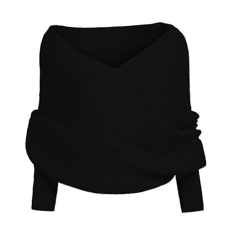 Women Knitted Sweater Tops Scarf With Sleeve Wrap Winter Warm Shawl Scarves-Good | Fruugo SG