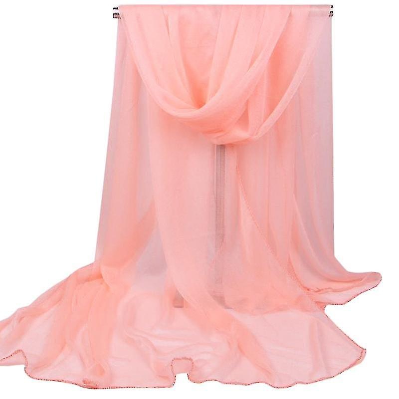Women Long Soft Wrap Shawl Chiffon Silk Like Neck Scarf Casual Summer Solid | Fruugo SG