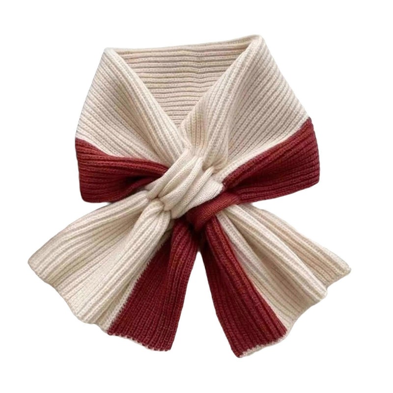 Women’s Fashion Knit Scarf Warm Crossed Designed Solid Color Mtaching Neckerchief for Fall and Winter Days Daily Wear  Red | Fruugo SG