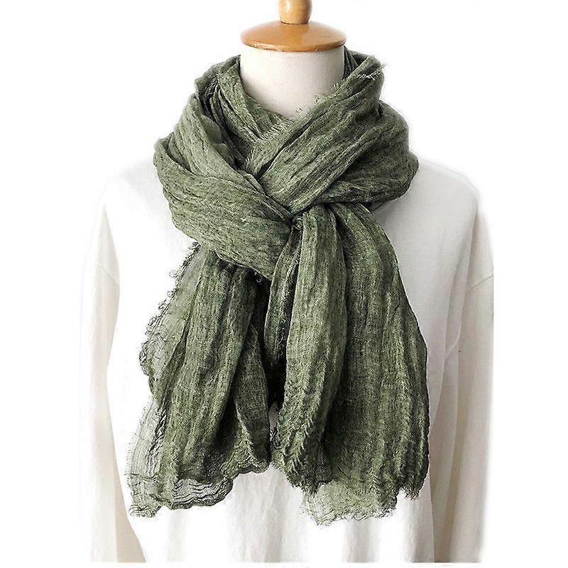 Cotton Linen Scarves Men’s Women’s Scarves Shawls-Green | Fruugo SG