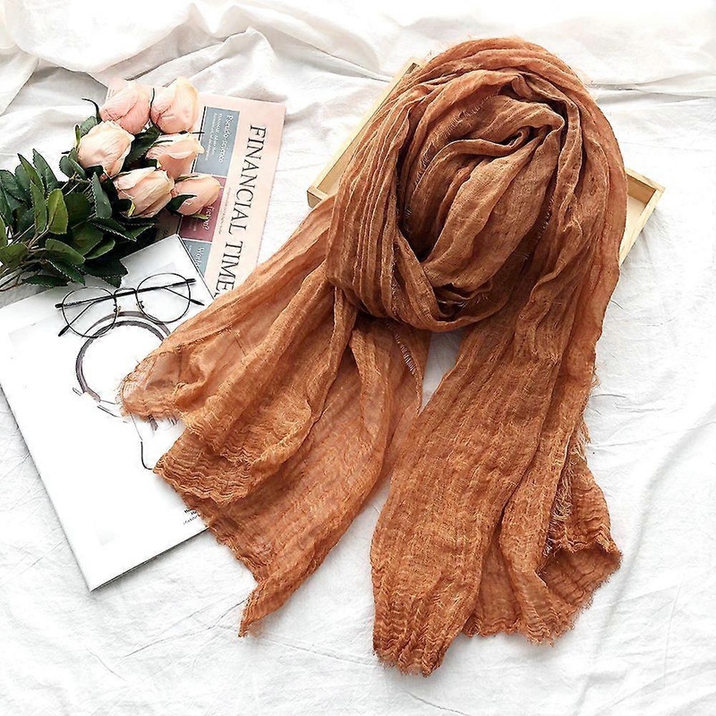 Cotton Linen Scarves Men’s Women’s Scarves Shawls-Orange | Fruugo SG