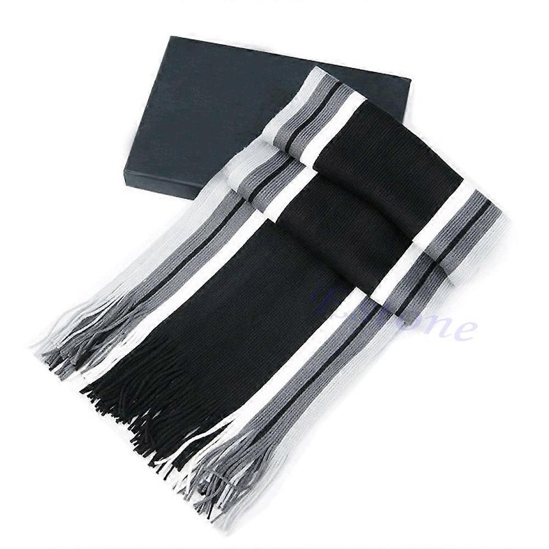 Men’s Classic Striped Cashmere Shawl Winter Warm Long Fringe Tassel Scarf New | Fruugo SG
