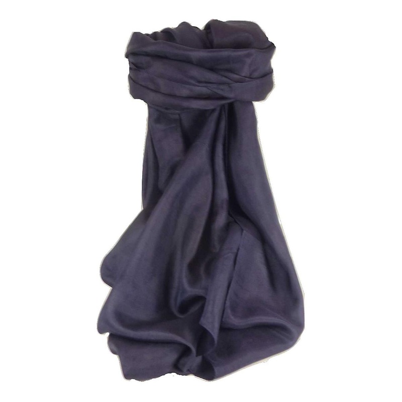 Mulberry Silk Classic Hand Dyed Square Scarf Dark Blue from Pashmina & Silk | Fruugo SG