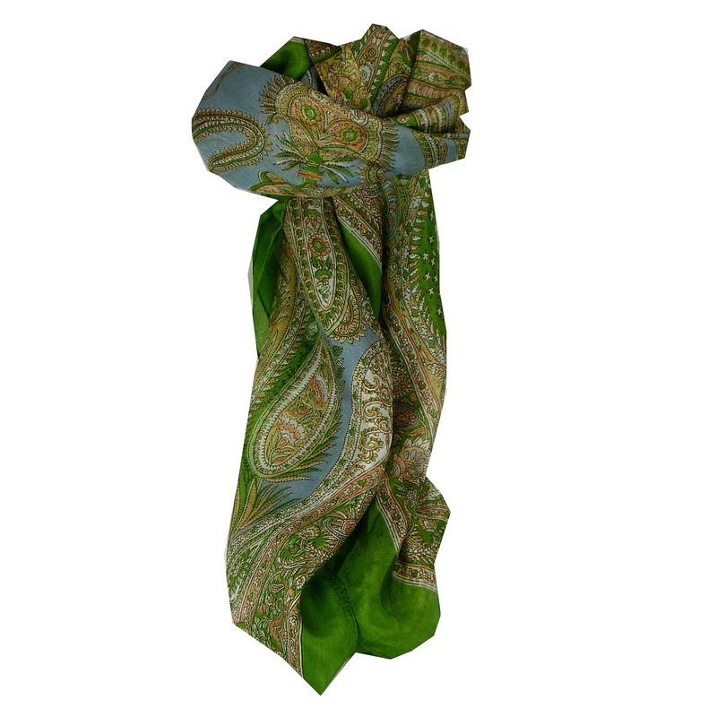 Mulberry Silk Classic Square Scarf Harisa Sage by Pashmina & Silk | Fruugo SG