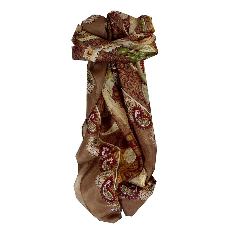 Mulberry Silk Classic Square Scarf Indore Caramel by Pashmina & Silk | Fruugo SG