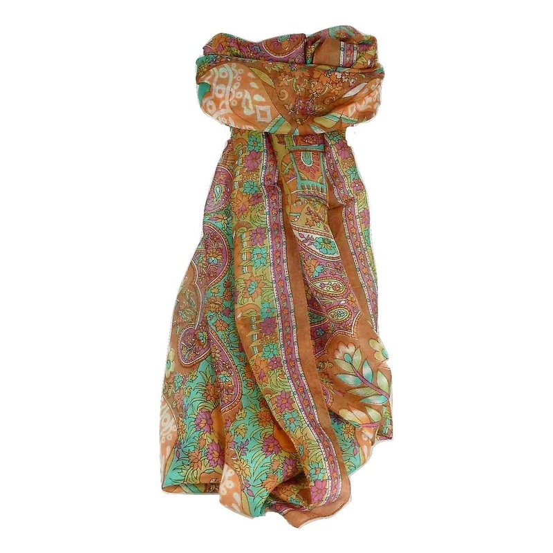 Mulberry Silk Traditional Long Scarf Kibe Copper by Pashmina & Silk | Fruugo SG