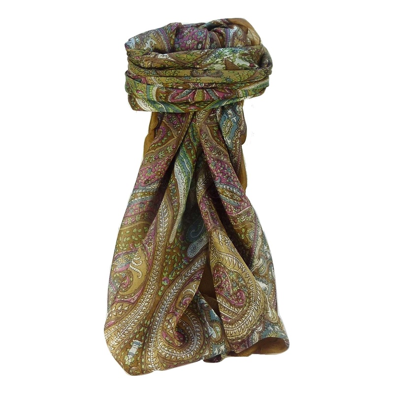 Mulberry Silk Traditional Square Scarf Vayvia Chestnut by Pashmina & Silk | Fruugo SG