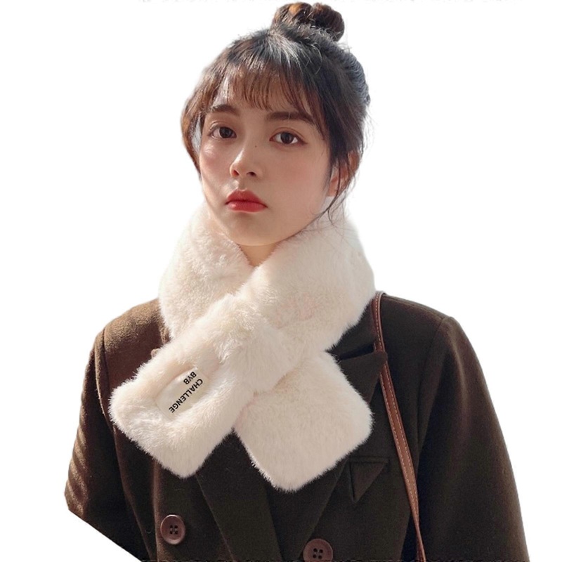 Plush Scarf for Teenager Girls Winter Neck Warmer Scarf for Students Camping Shopping Dopamine Styling Taking Photo  White | Fruugo SG