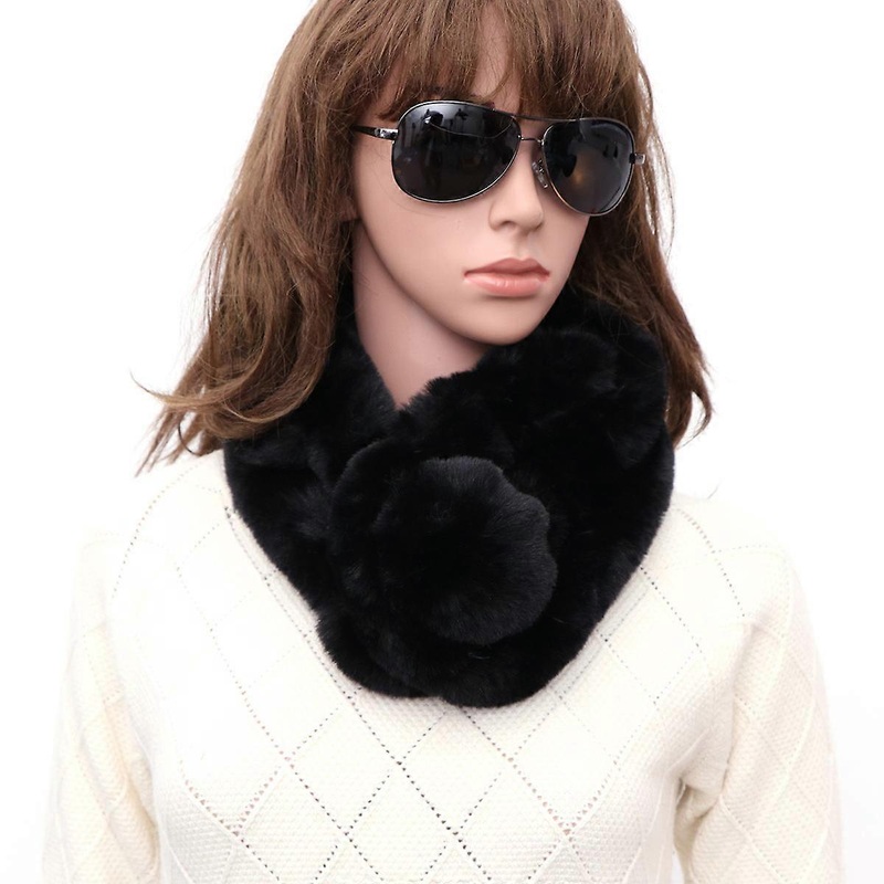 Plush Scarf For Women And Girls Featuring Simple Design In Black Ideal For Evening Party Warm Keeping 1Pcs | Fruugo SG