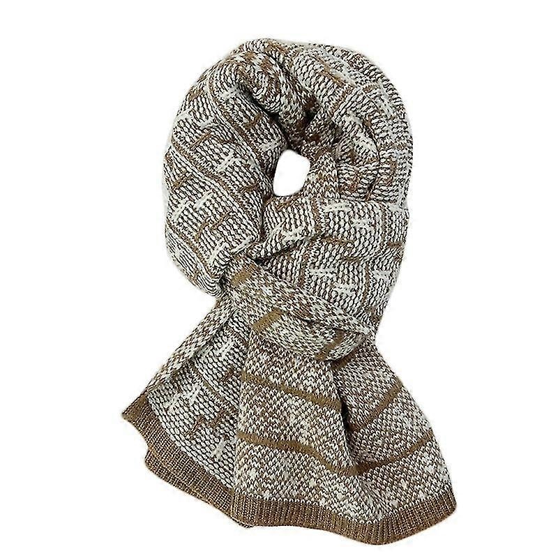 Pretty Knit Scarf Classical Color Matching Printed Large Shawl For Cold Winter | Fruugo SG