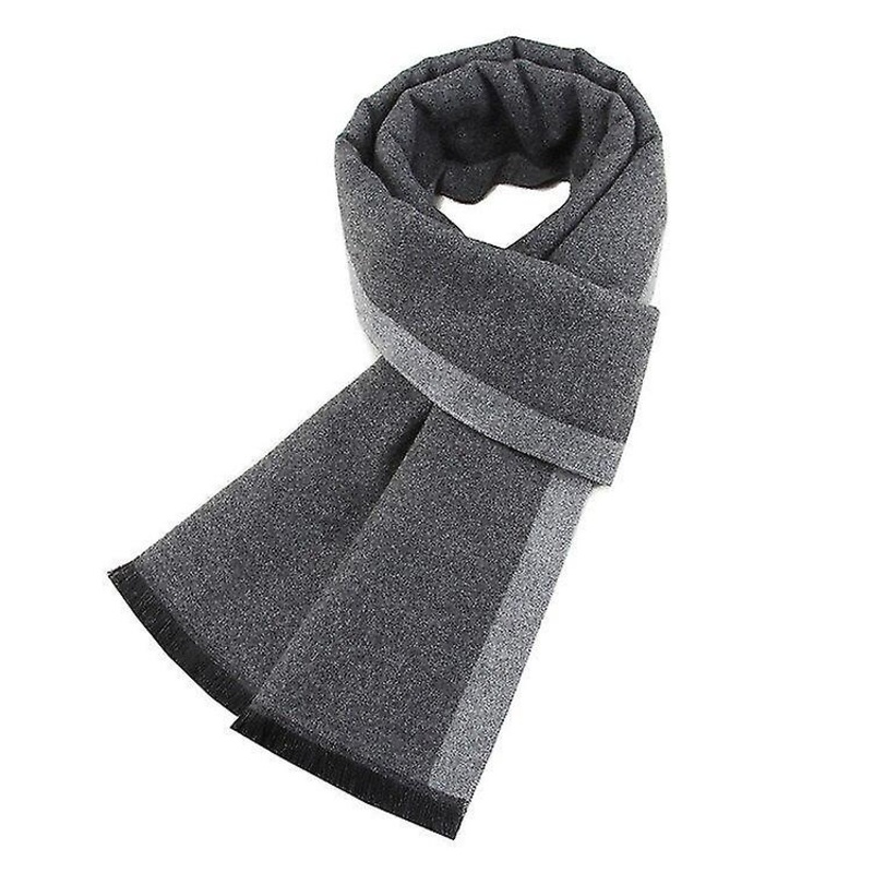 Pure Color Men’s Scarf Winter Thicken Warm Black Grey Scarf Men’s Cotton Scarf | Fruugo SG