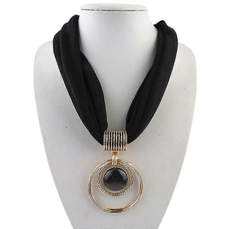 Short Scarf Alloy Vintage Faux Crystal Hoops Pendant Collar Chain Necklace Soft | Fruugo SG