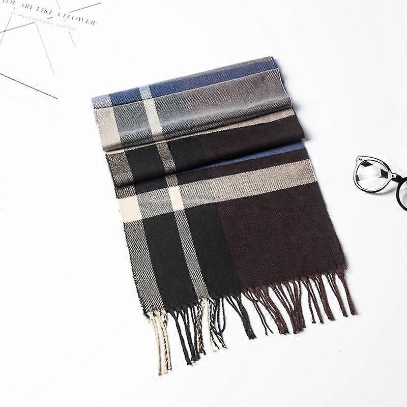Super soft classic literary plaid imitation cashmere feel winter scarf thickened and warm all-match (158) | Fruugo SG