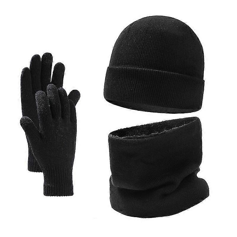 Winter Beanie Hat Scarf Touchscreen Gloves Set For Men And Women, Beanie Gloves Neck Warmer Set With Warm Knit Fleece Lined | Fruugo SG