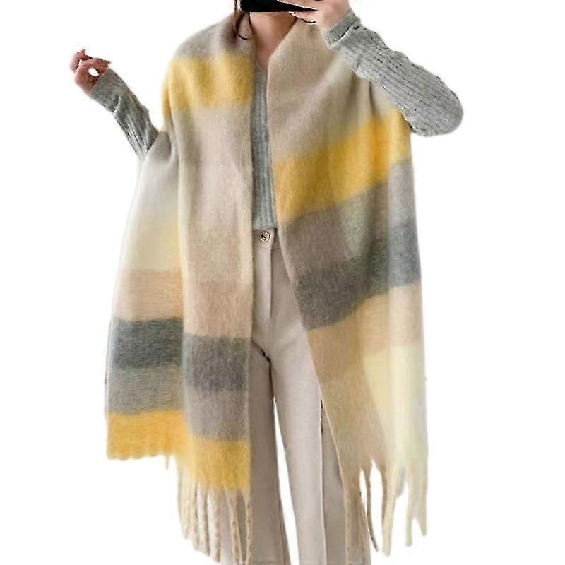 Women Classical Plaid Printed Pattern Scarves For Mother Winter Chunky Wraps | Fruugo SG