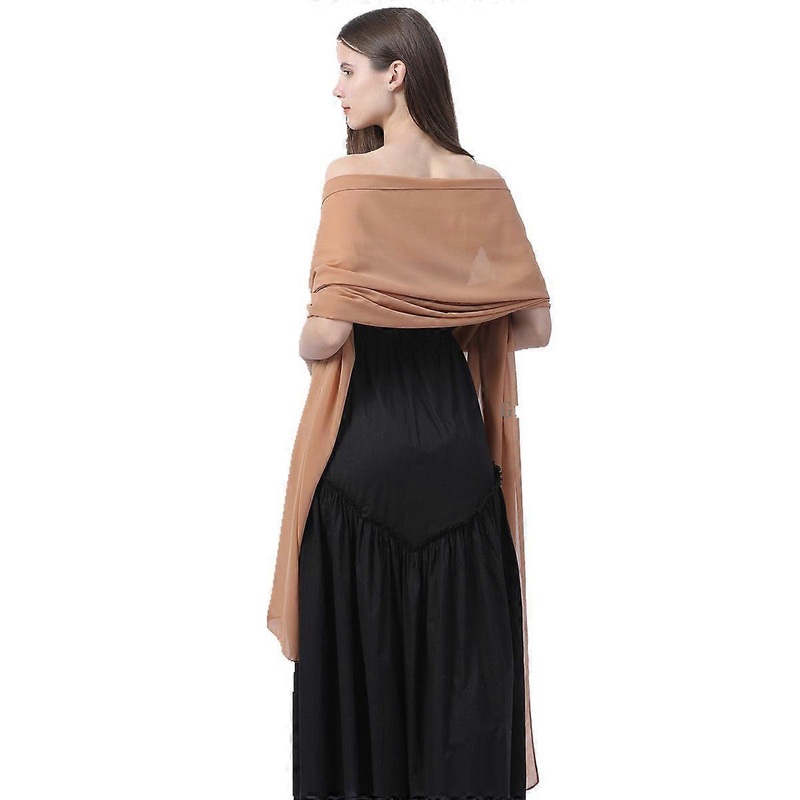 Women’s Chfiffon Shawl For Weddings Bridal Bridesmaids Proms & Parties With Silk Scarf-camel | Fruugo SG