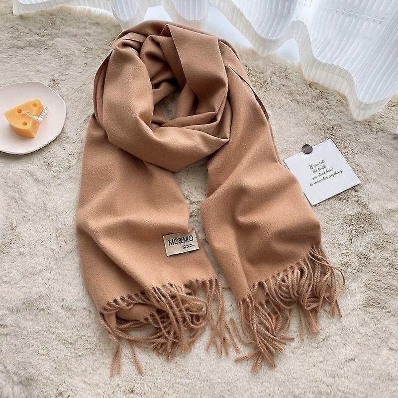 Women’s Thick Soft Wool Cashmere Shawl Scarf – Warm Solid Shawl-Camel | Fruugo SG