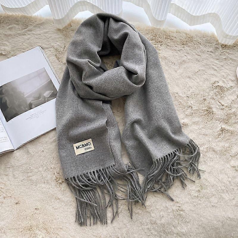 Women’s Thick Soft Wool Cashmere Shawl Scarf – Warm Solid Shawl-Gray | Fruugo SG