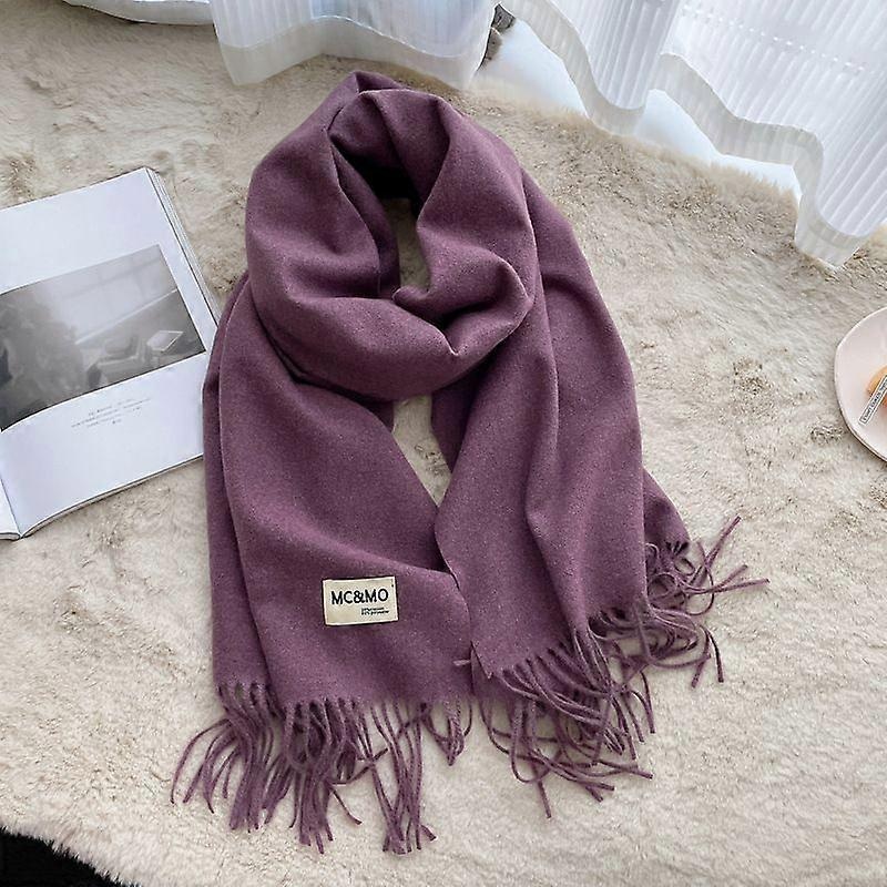 Women’s Thick Soft Wool Cashmere Shawl Scarf – Warm Solid Shawl-Purple | Fruugo SG