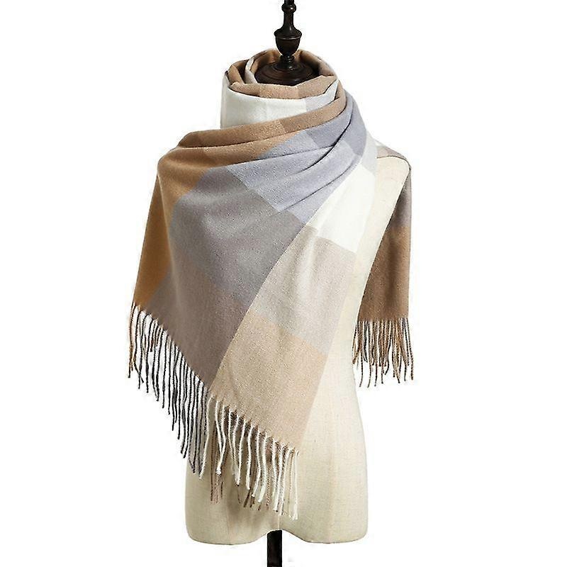 Women Scarves Winter Long Soft Warm Tartan Check Wraps Wool Spinning Tassel Shawl Stole Scarf Ladies | Fruugo SG