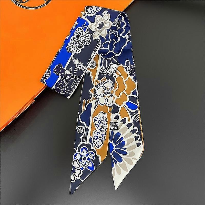 2 pieces of silk thin scarf tie small long handle silk headband ribbon, blue betterlifefg | Fruugo SG
