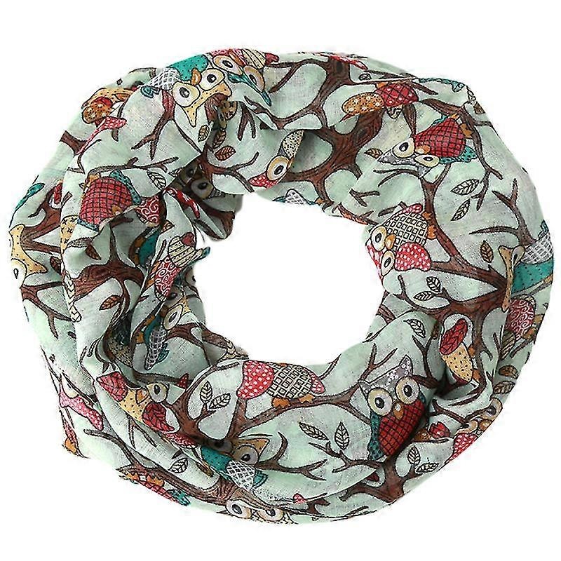 50-180cm Women Ladies Owl Pattern Scarf Elegant Scarves Warm Wrap Shawl (Light Green) | Fruugo SG
