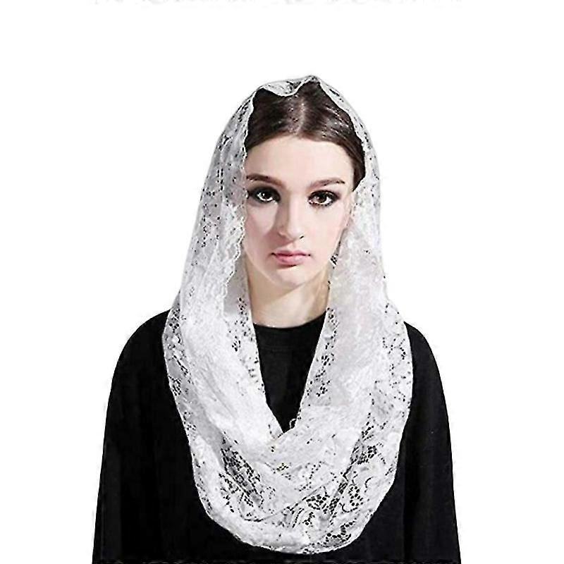 catholicism lace veil women scarf veil creative neckerchief head covering mass scarf white | Fruugo SG
