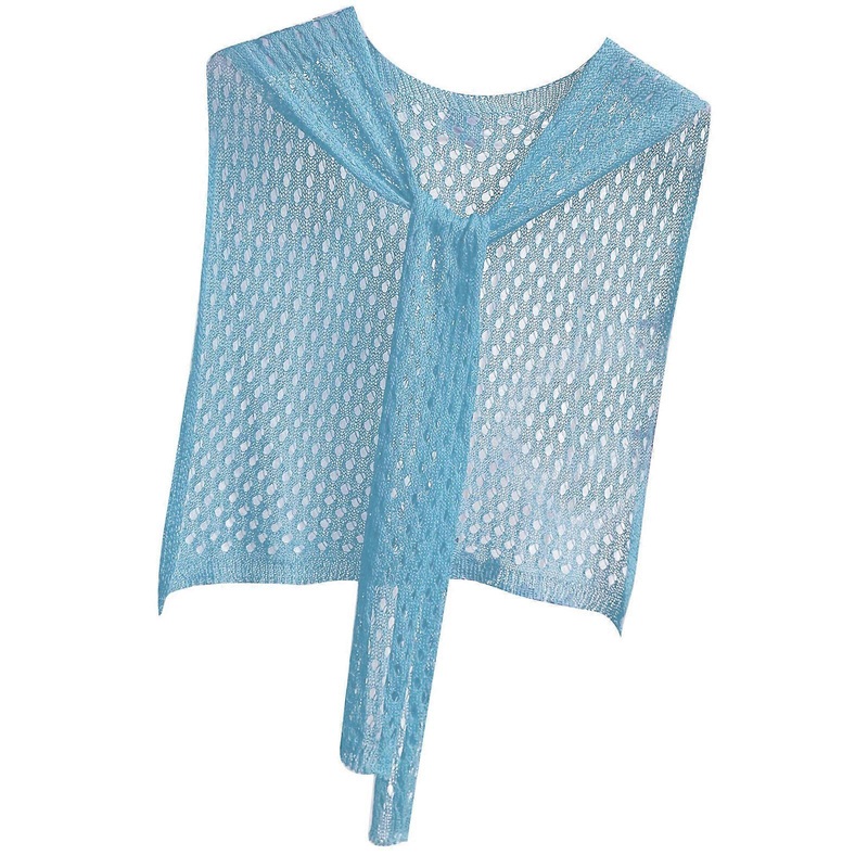 Elegant Openwork Crochet Stole Casual Beach Cover Up Multiuse Shoulder Wrap Neck Shawl Women Summer Fashion Accessory  Sky Blue | Fruugo SG