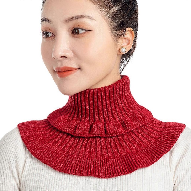Fake Collar Scarf Knitted Elastic False Collars Scarves Warm Winter for Women  Burgundy | Fruugo SG