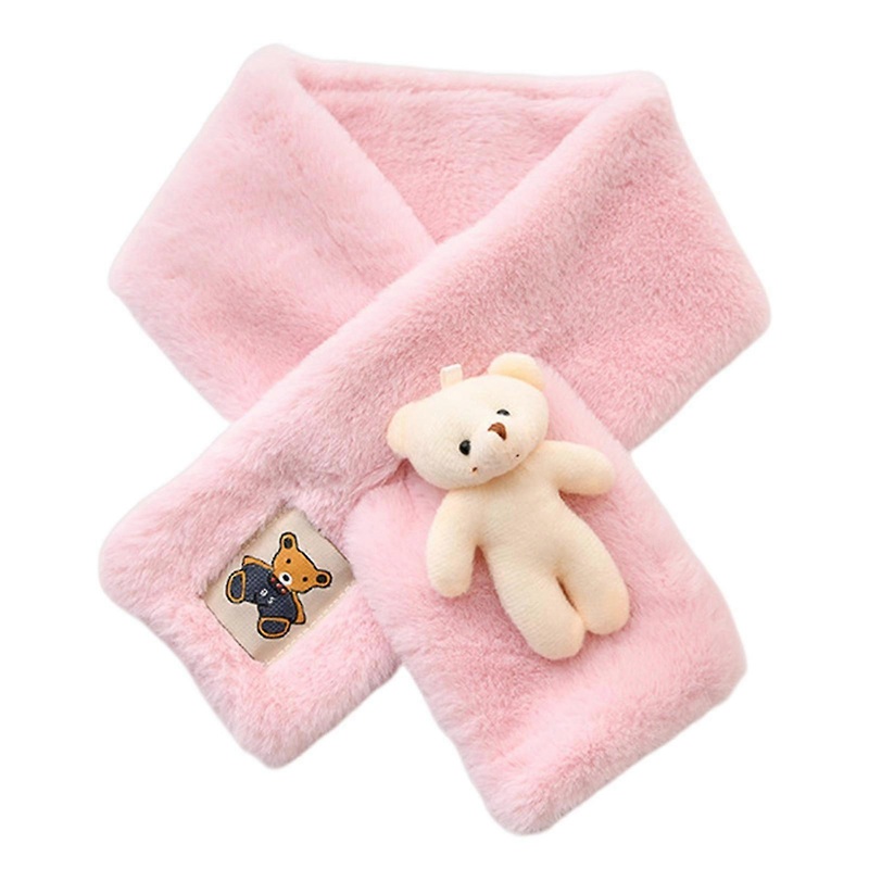 Farfi Cross Scarf Plush Cartoon Bear Doll Animal Label Soft Fuzzy Cold Resistant Autumn Winter Women Neck Warmer Collar | Fruugo SG