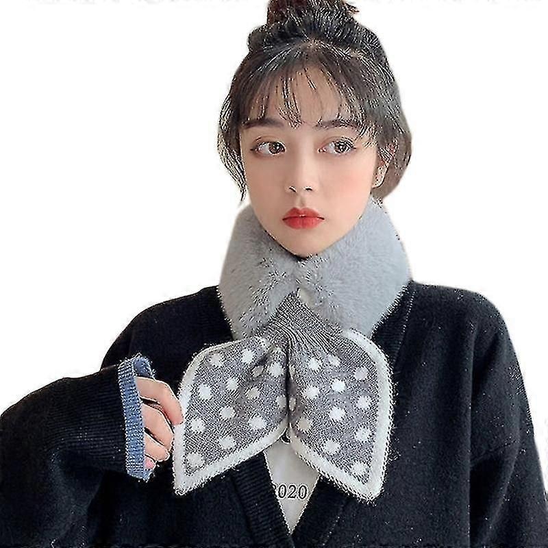 Faux Fur Collar Cross Scarf Winter Warm Scarf Decorative Scarfs For Women | Fruugo SG