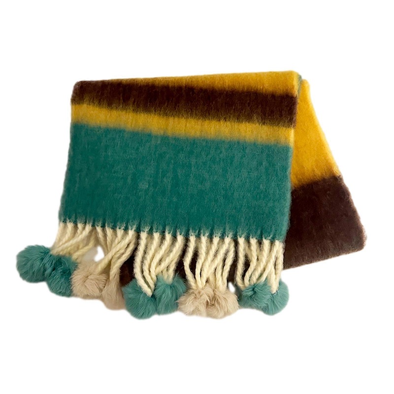 Female Winter Scarf Rainbow Striped Scarf Soft Cashmere Like Neck Wrap Scarf Shawl Pashmina Women Scarves Neckwear Scarf  yellow green | Fruugo SG