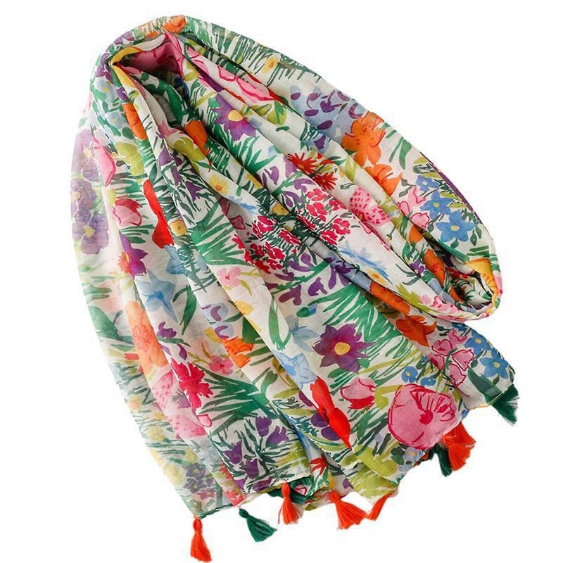 Fringed Women Lady Floral Scarf Soft Neck Scarf Stylish Shawl Wrap Elegant Floral Scarves Neckerchief | Fruugo SG