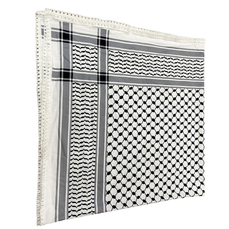 Geometric Pattern Arab Keffiyeh Shemagh Square Scarf Lightweight Lace Trim Desert Scarves Shawl Head Wrap for Camping | Fruugo SG