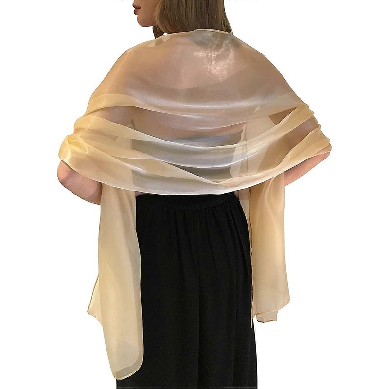 Iridescent Wrap Stole Shawl For Weddings Bridal Bridesmaids Proms & Parties,Champagne Gold | Fruugo SG