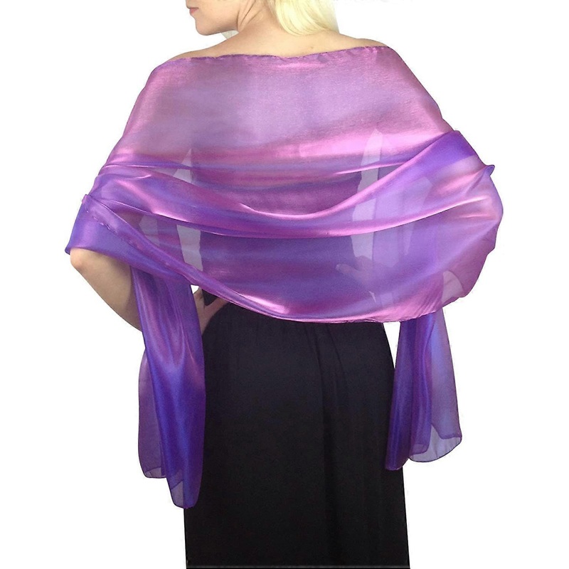 Iridescent Wrap Stole Shawl For Weddings Bridal Bridesmaids Proms & Parties-Purple | Fruugo SG