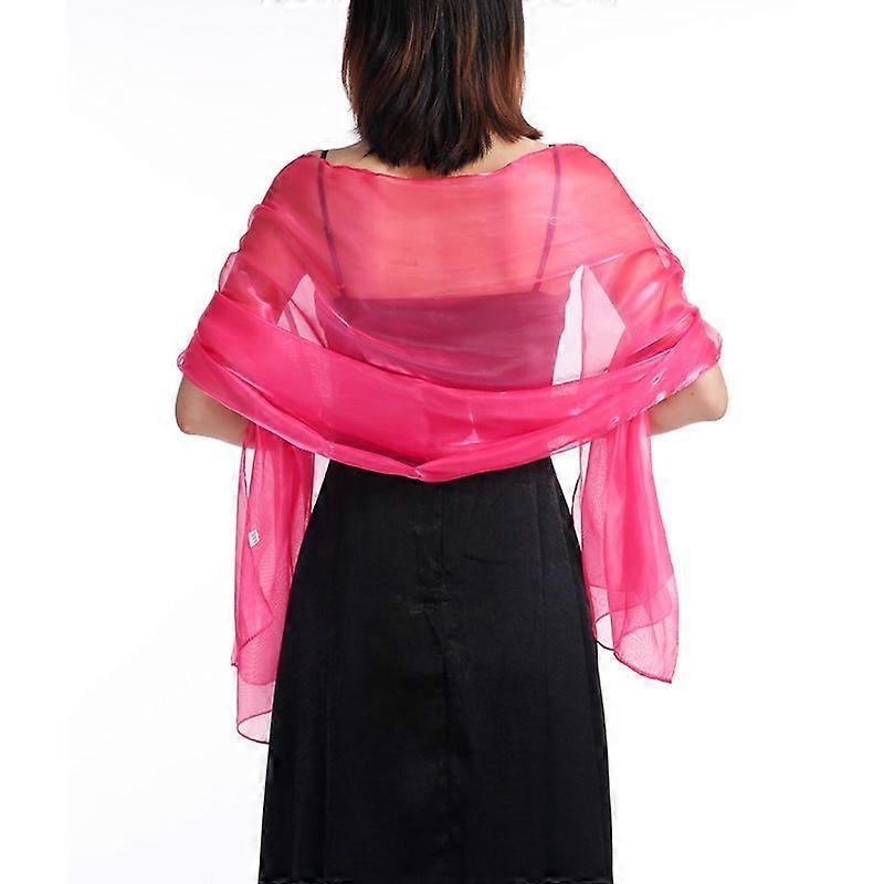 Iridescent Wrap Stole Shawl For Weddings Bridal Bridesmaids Proms & Parties,Rose Red | Fruugo SG