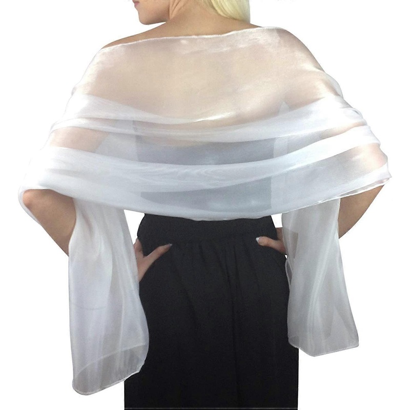 Iridescent Wrap Stole Shawl For Weddings Bridal Bridesmaids Proms & Parties,White | Fruugo SG